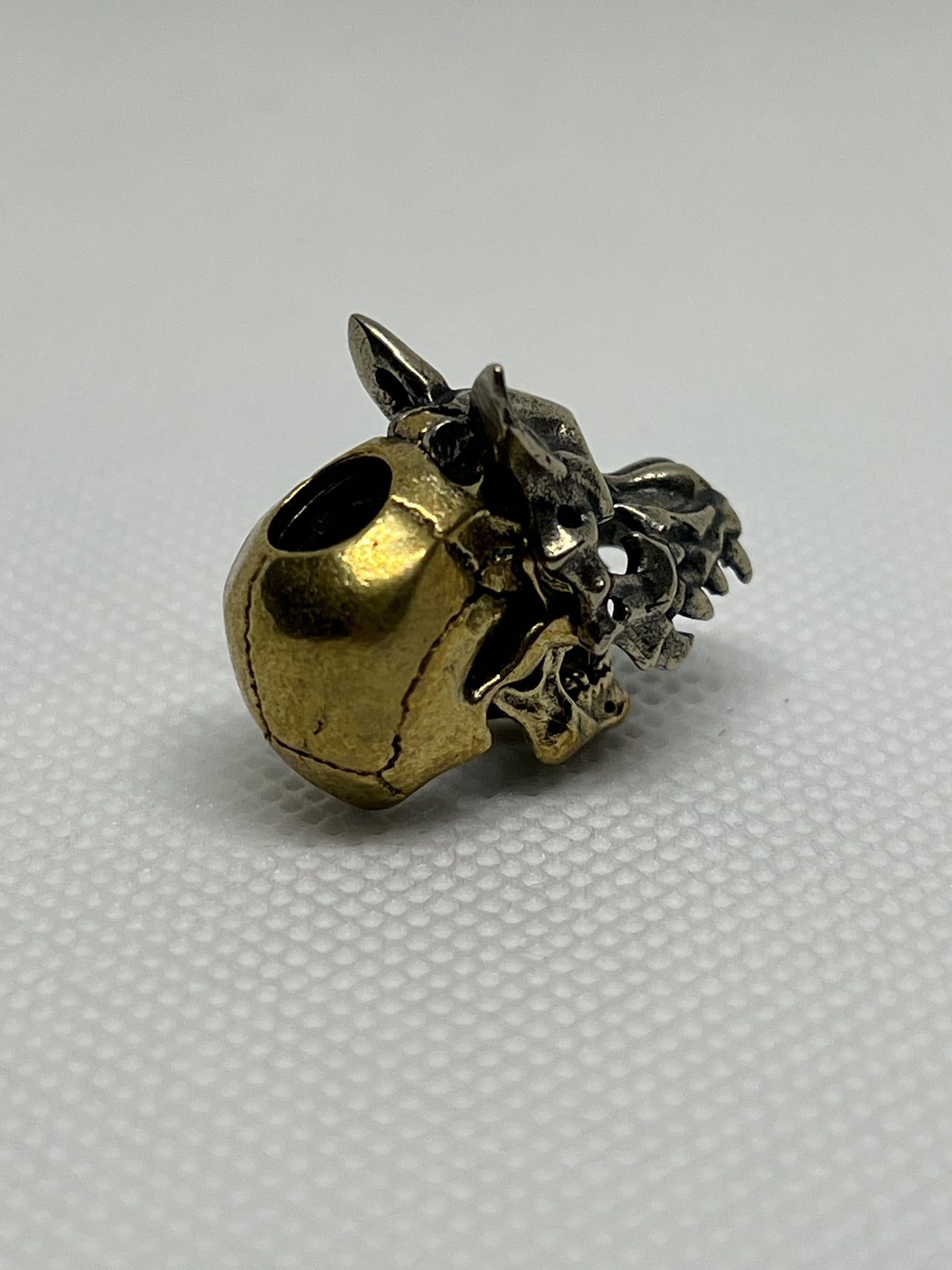 Brass Werewolf Masked Skull Lanyard Bead, EDC Paracord Bead.