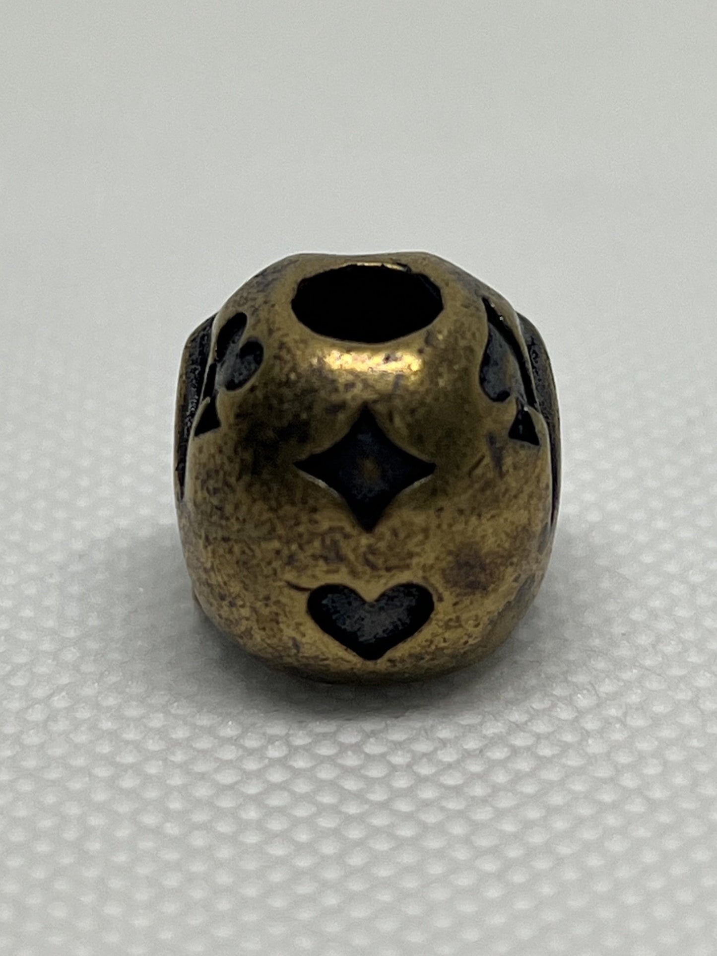 Ace of Spades Skull Brass Lanyard Bead, EDC Paracord Bead.