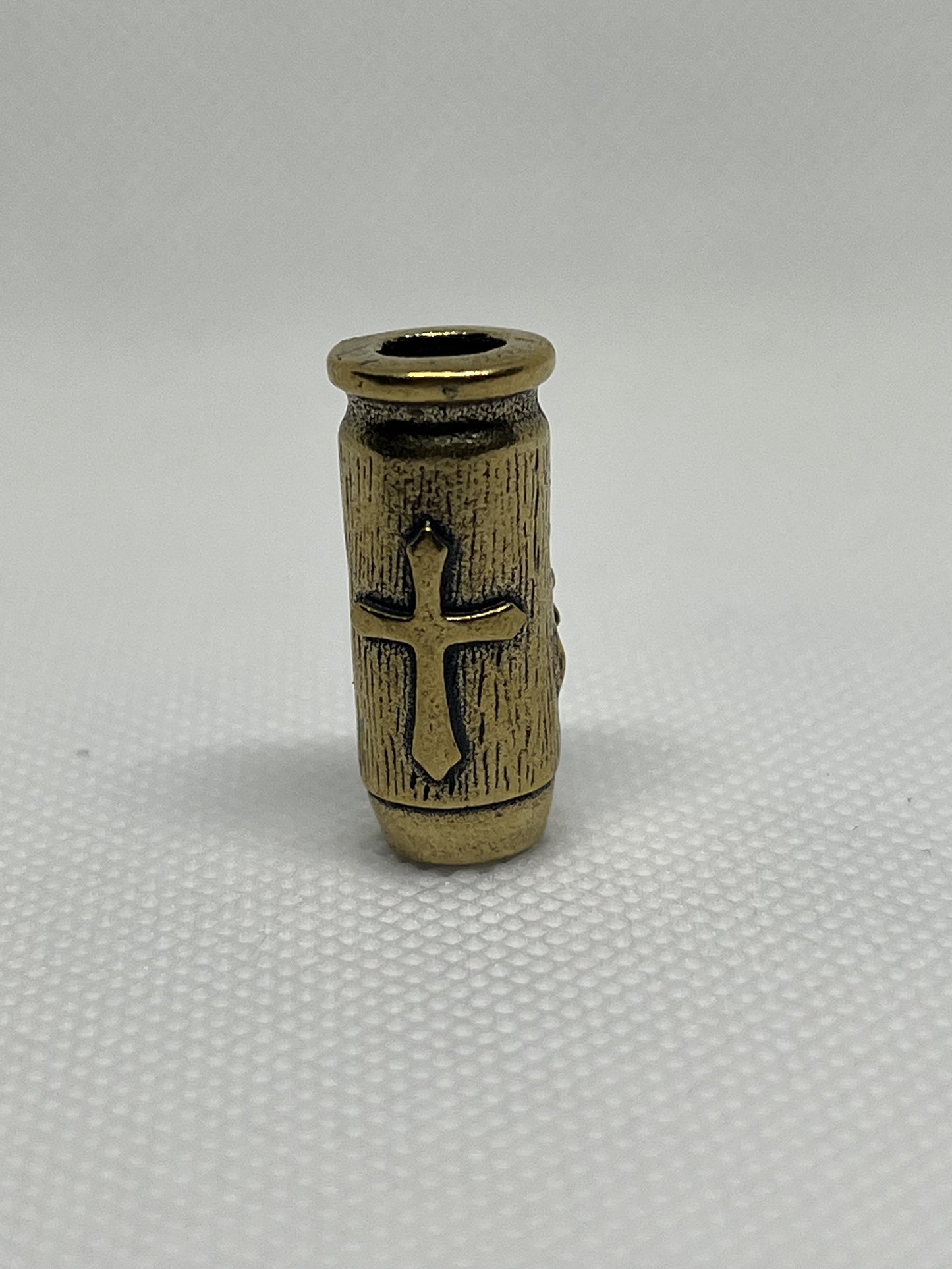 Brass Skull & Cross Bullet Lanyard Bead, EDC Paracord Bead.