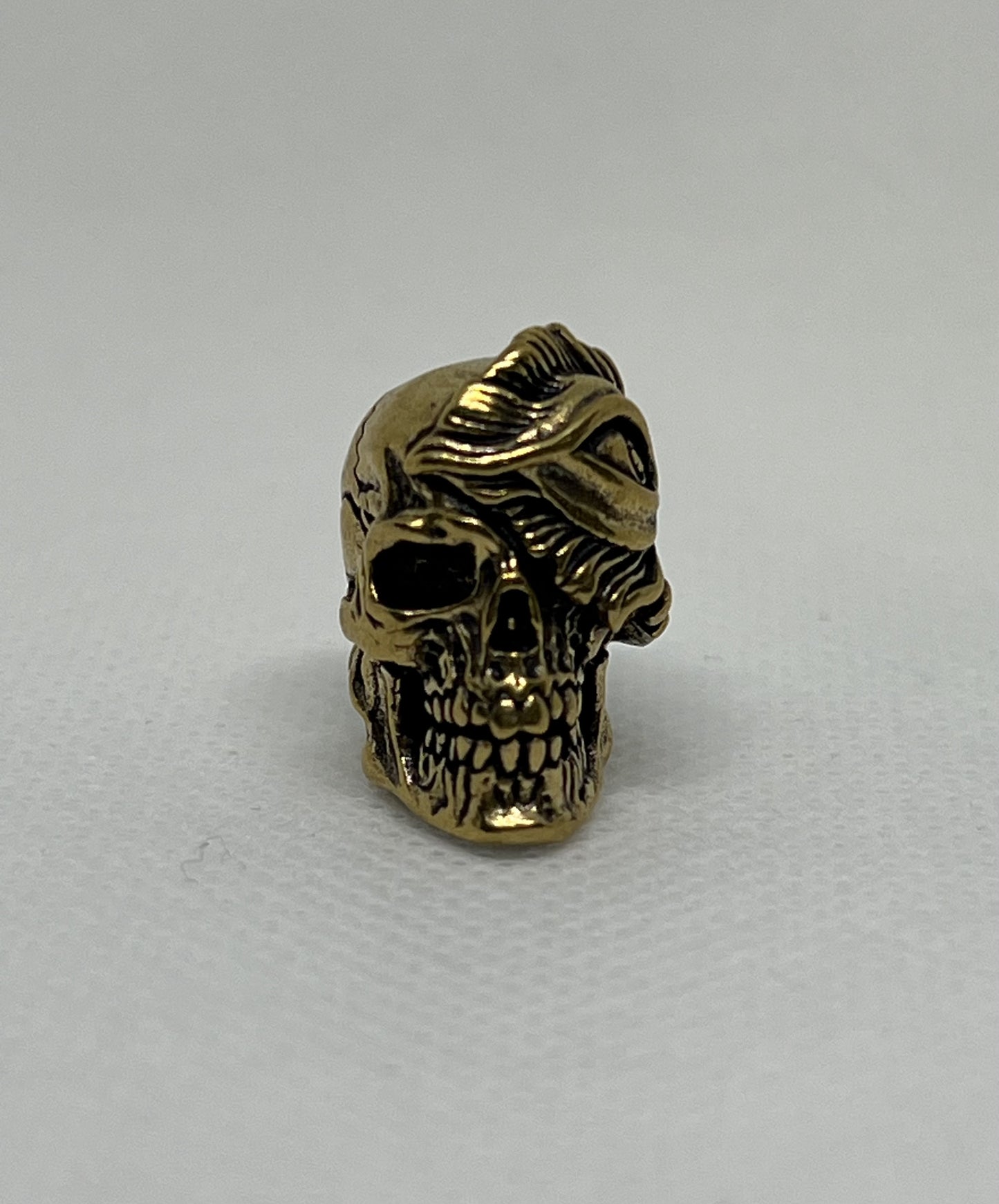 Brass Skull Parasitism Lanyard Bead, EDC Paracord Bead.