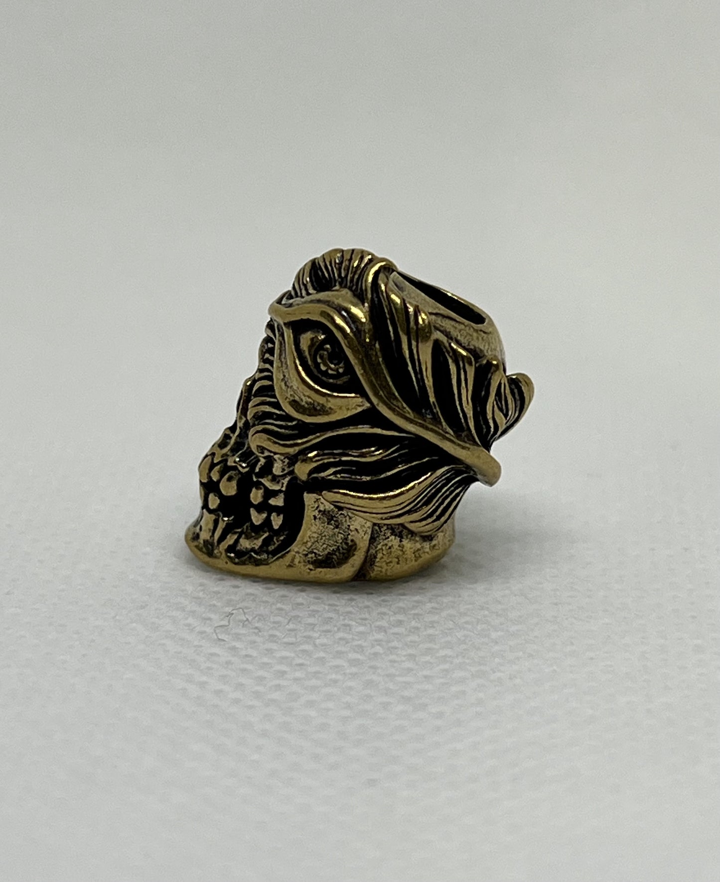 Brass Skull Parasitism Lanyard Bead, EDC Paracord Bead.