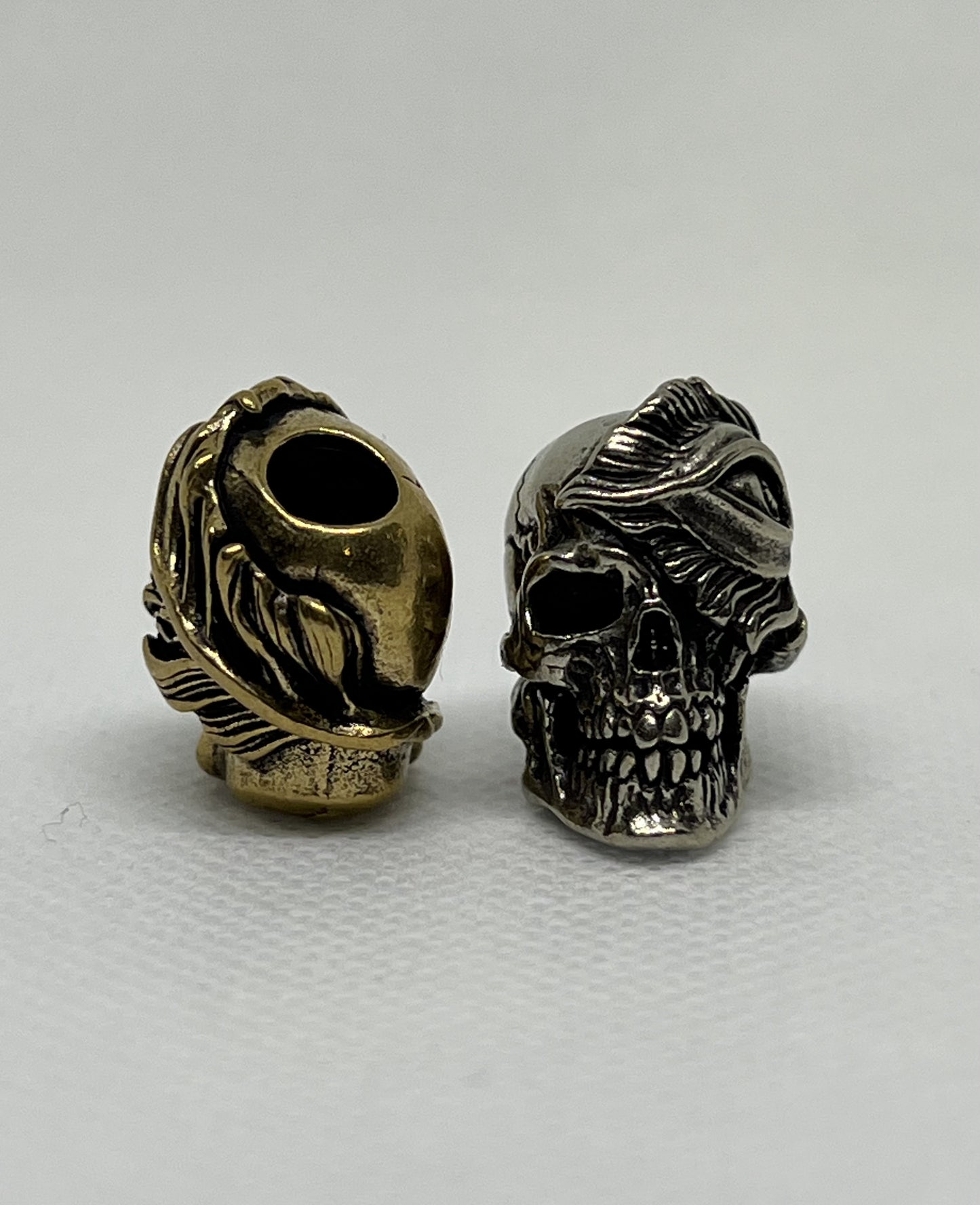 Brass Skull Parasitism Lanyard Bead, EDC Paracord Bead.