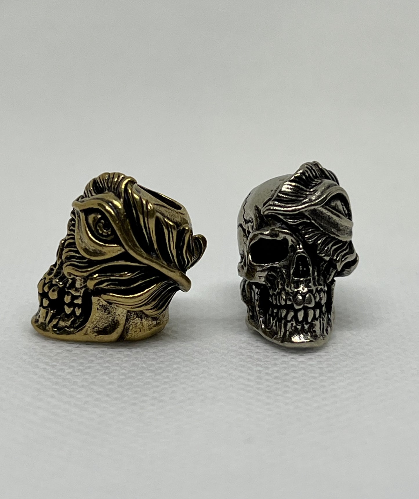 Brass Skull Parasitism Lanyard Bead, EDC Paracord Bead.