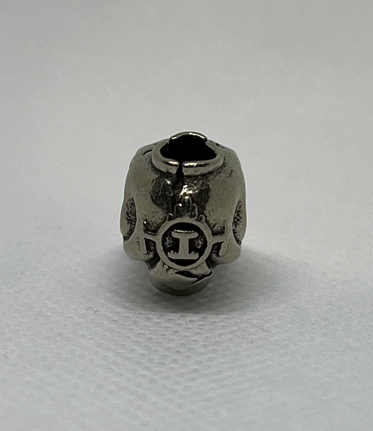 Brass Skull Gas Mask Lanyard Bead, EDC Paracord Bead.