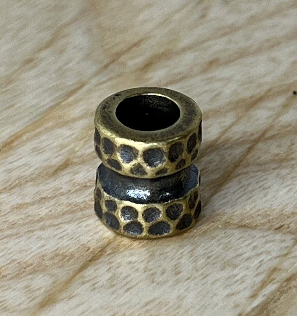 Vintage Brass Cylindrical Lanyard Beads, EDC Paracord Beads