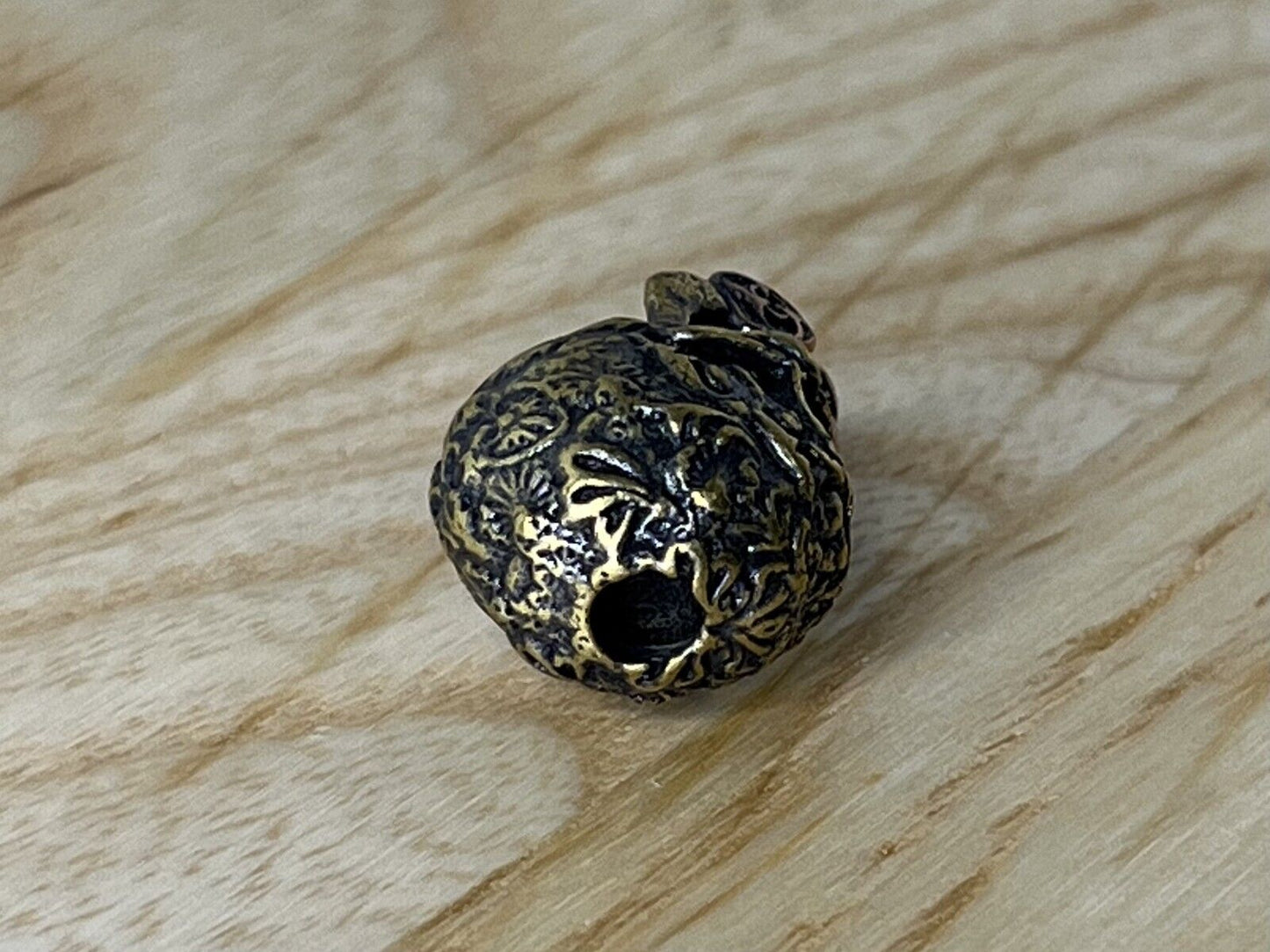 Copper/Brass Radiation Mask Skull Lanyard Beads, EDC Paracord Beads