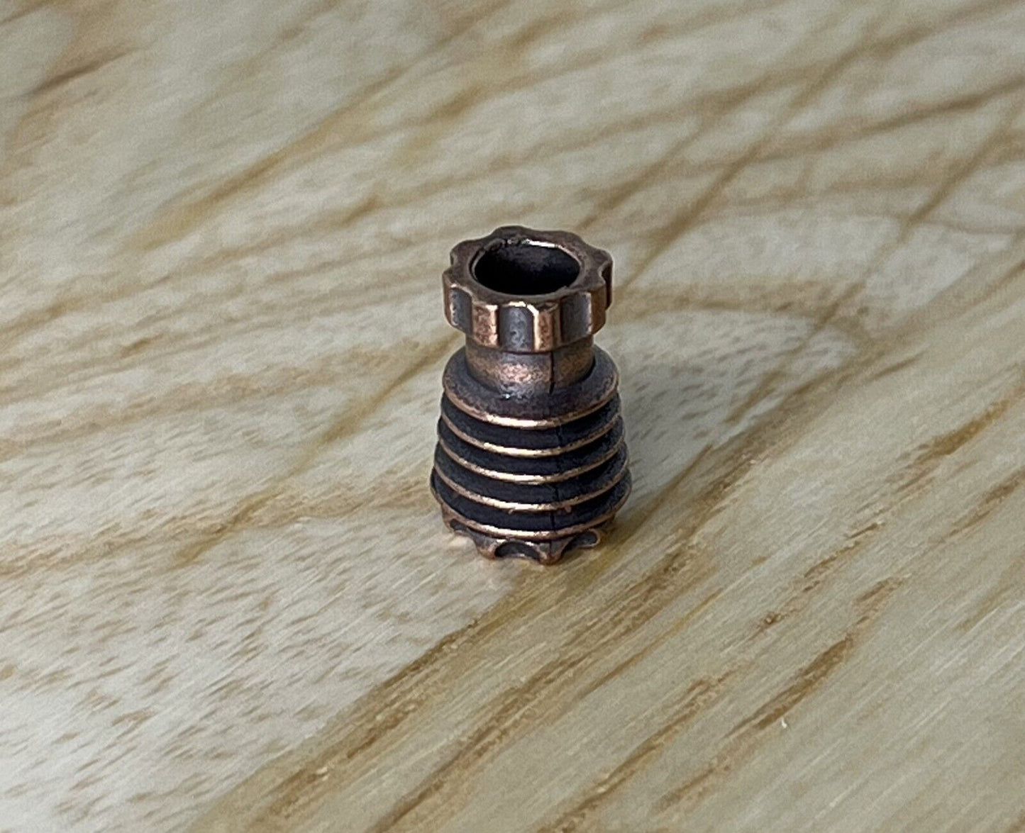 Brass String Column Shaped Lanyard Bead, EDC Paracord Bead.