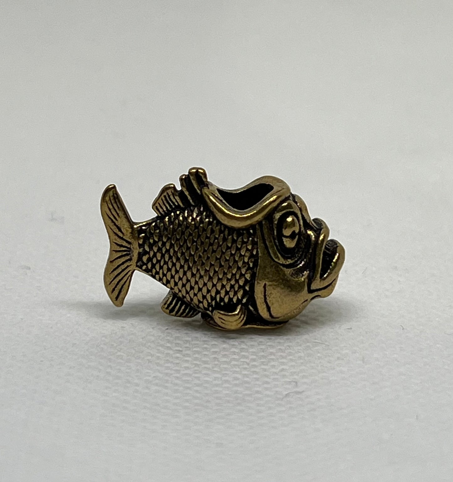 Brass Piranha Lanyard Bead, EDC Paracord Bead