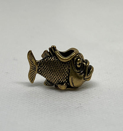 Brass Piranha Lanyard Bead, EDC Paracord Bead