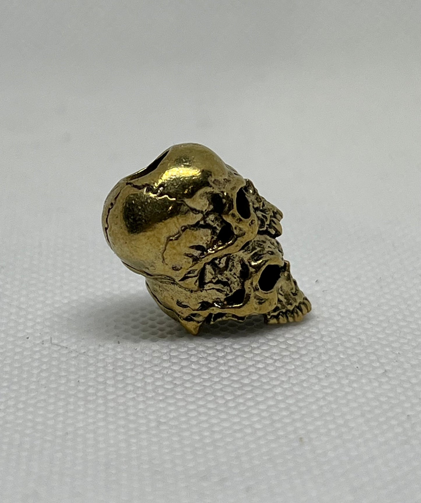 Brass Double Layered Skull Lanyard Bead, EDC Paracord Bead.