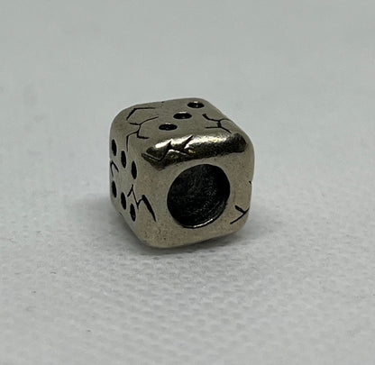 Brass Dice Pendant Lanyard Bead, EDC Paracord Bead