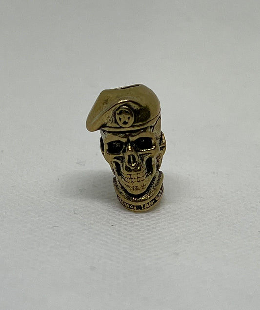 Copper Beret Skull Lanyard Beads, EDC Paracord Beads