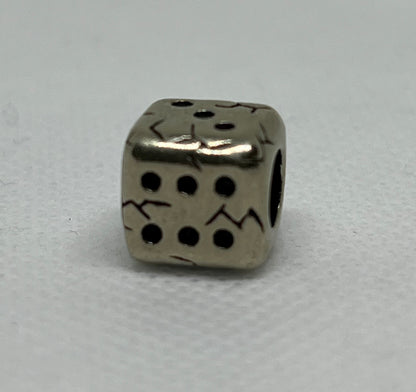Brass Dice Pendant Lanyard Bead, EDC Paracord Bead
