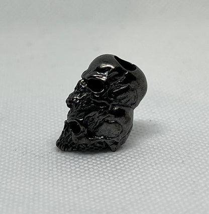 Brass Double Layered Skull Lanyard Bead, EDC Paracord Bead.