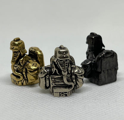 Biohazard Brass Soldier Lanyard Bead, EDC Paracord Bead.