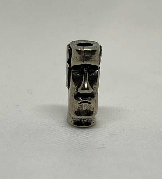Brass Easter Island Moai Statue Lanyard Bead, EDC Paracord Bead