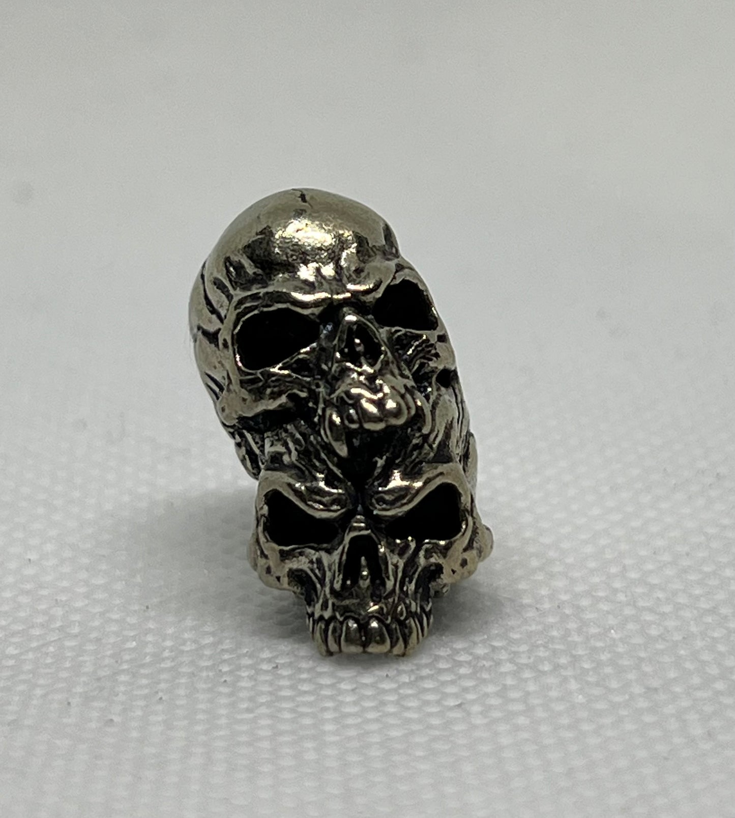 Brass Double Layered Skull Lanyard Bead, EDC Paracord Bead.