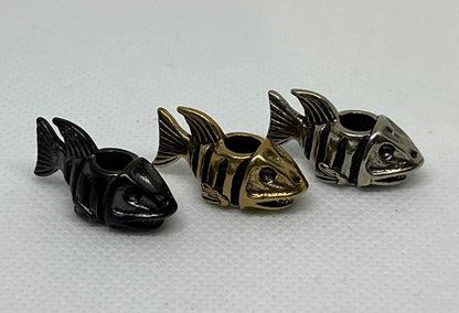Brass Shark Lanyard Bead, EDC Paracord Bead