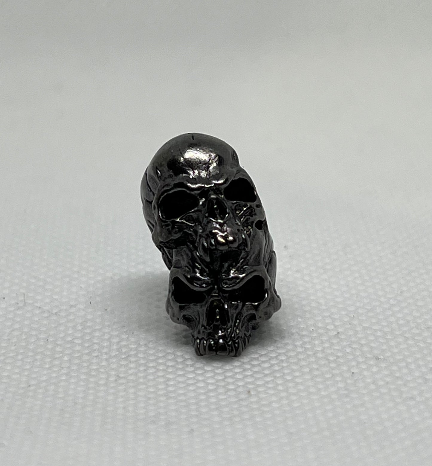 Brass Double Layered Skull Lanyard Bead, EDC Paracord Bead.