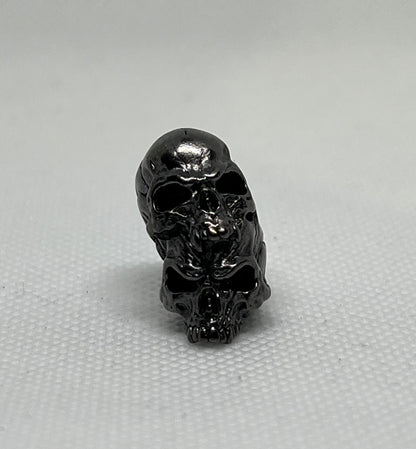 Brass Double Layered Skull Lanyard Bead, EDC Paracord Bead.