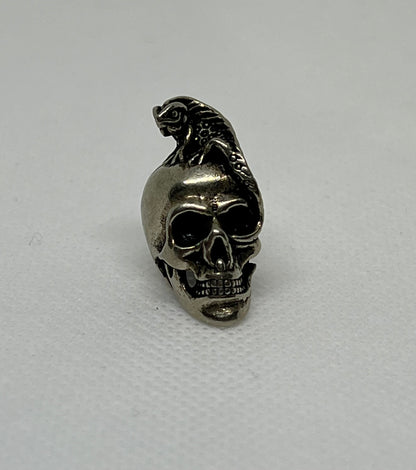 Brass Lizard Skull Lanyard Bead, EDC Paracord Bead.