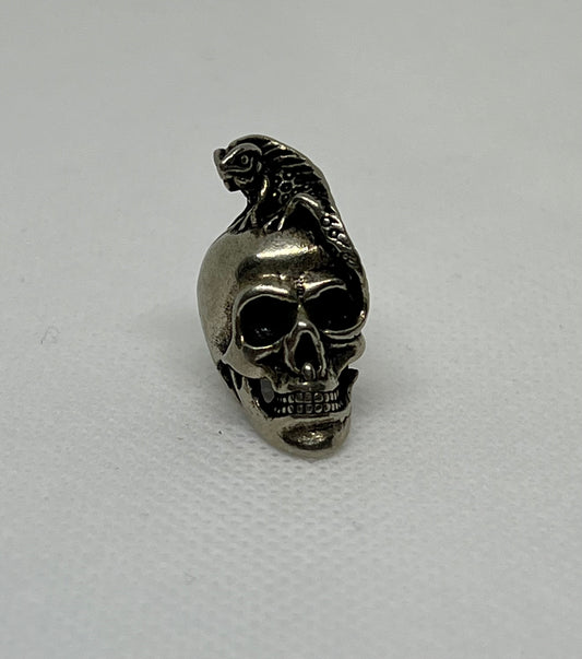 Brass Lizard Skull Lanyard Bead, EDC Paracord Bead.