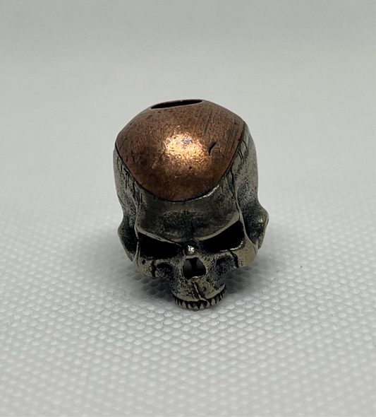Brass/Copper Vintage Skull Lanyard Bead, EDC Paracord Bead.