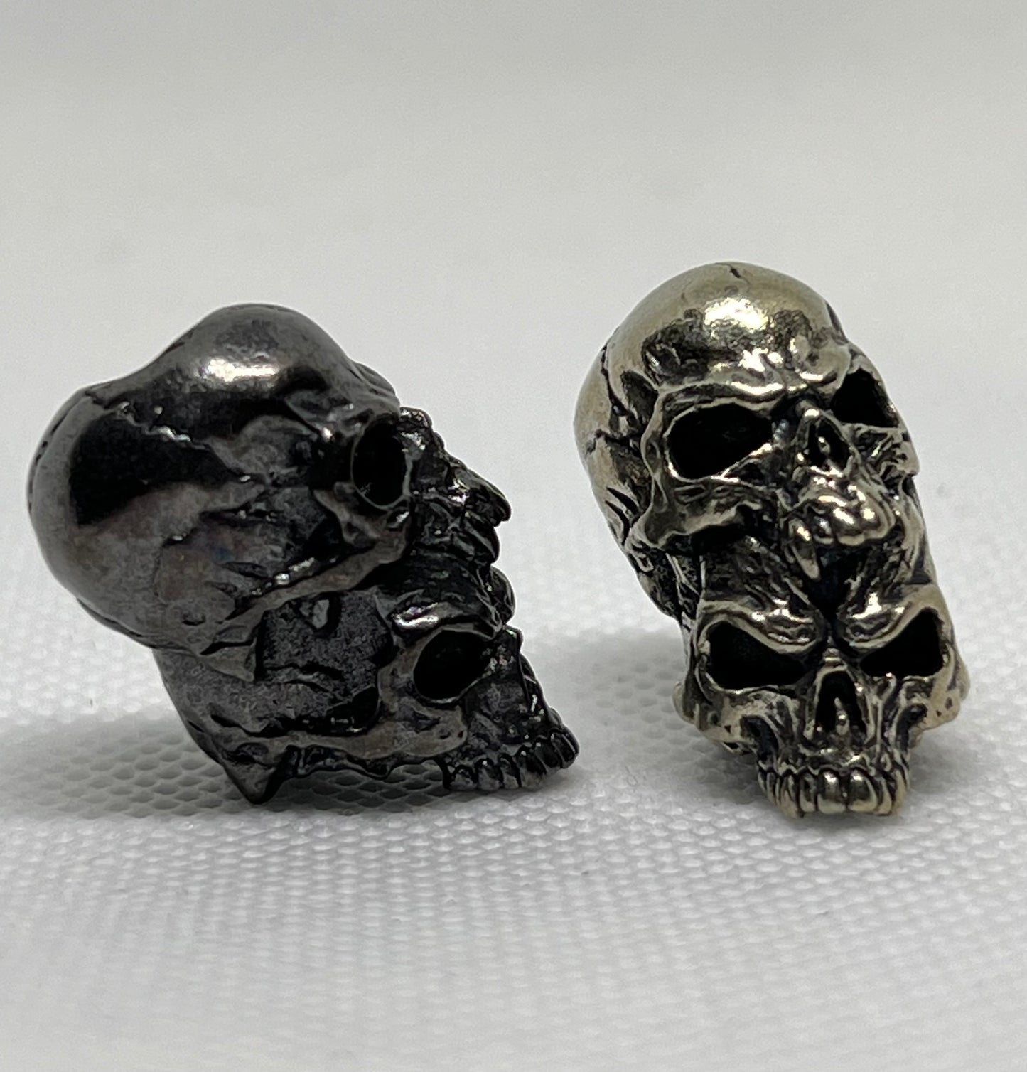 Brass Double Layered Skull Lanyard Bead, EDC Paracord Bead.