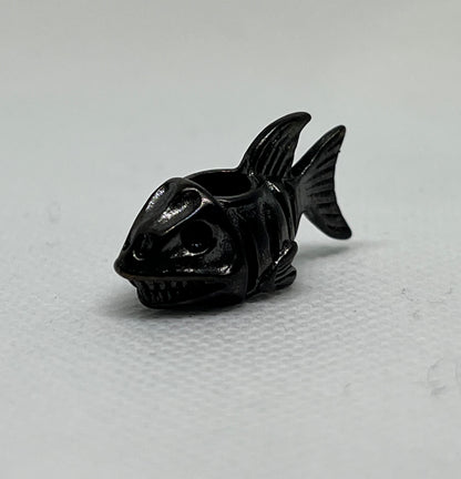 Brass Shark Lanyard Bead, EDC Paracord Bead
