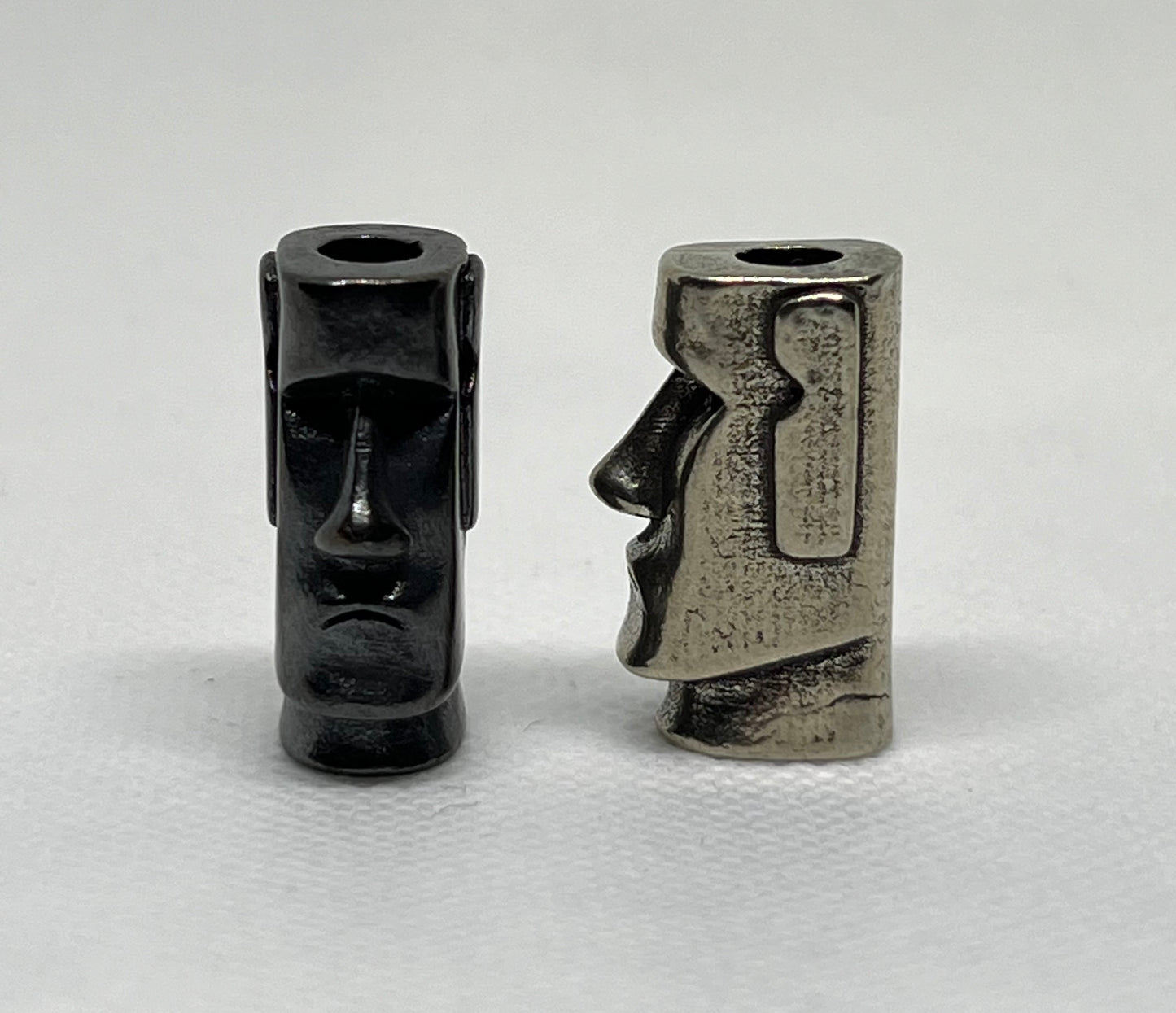 Brass Easter Island Moai Statue Lanyard Bead, EDC Paracord Bead