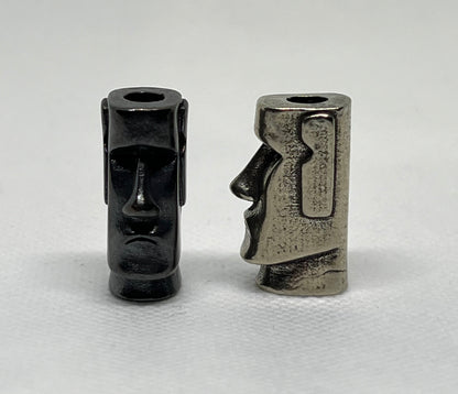 Brass Easter Island Moai Statue Lanyard Bead, EDC Paracord Bead