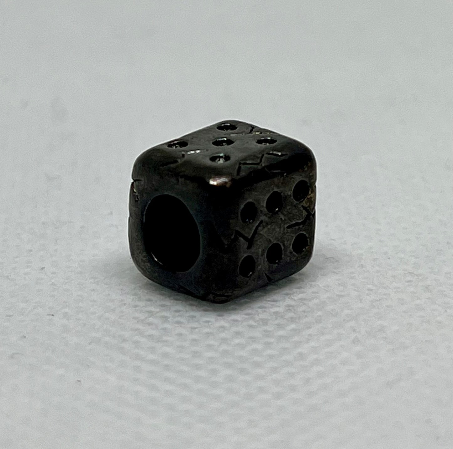Brass Dice Pendant Lanyard Bead, EDC Paracord Bead