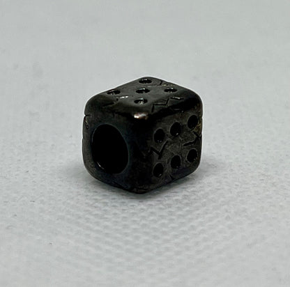Brass Dice Pendant Lanyard Bead, EDC Paracord Bead