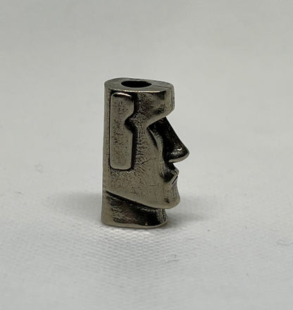 Brass Easter Island Moai Statue Lanyard Bead, EDC Paracord Bead