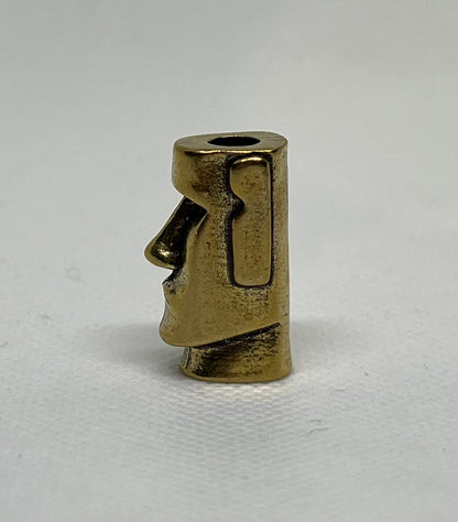 Brass Easter Island Moai Statue Lanyard Bead, EDC Paracord Bead