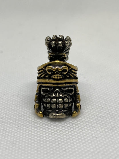 Brass Roman Centurian Skull Lanyard Bead, EDC Paracord Bead.