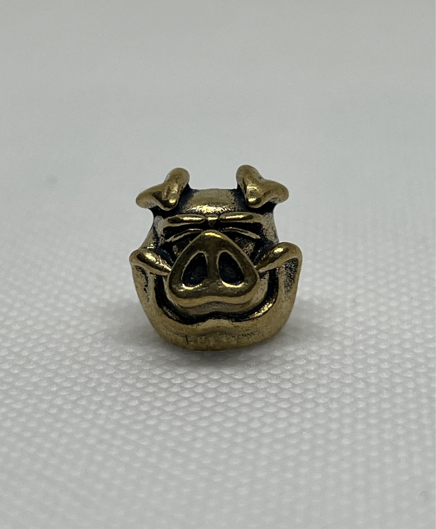 Smiling Pig Brass Lanyard Bead, EDC Paracord Bead.