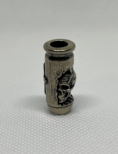 Brass Skull & Cross Bullet Lanyard Bead, EDC Paracord Bead.