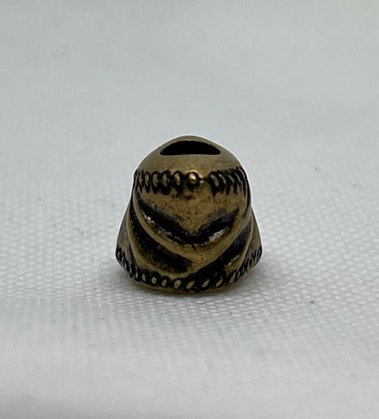 Copper Hooded Skull Lanyard Bead, EDC Paracord Bead.