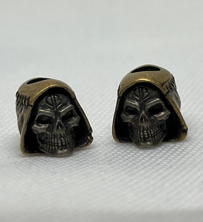 Copper Hooded Skull Lanyard Bead, EDC Paracord Bead.