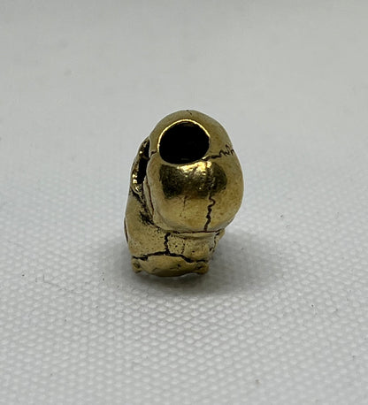 Brass Double Layered Skull Lanyard Bead, EDC Paracord Bead.