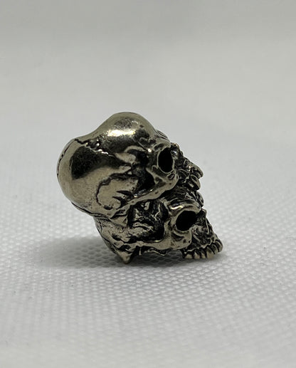Brass Double Layered Skull Lanyard Bead, EDC Paracord Bead.