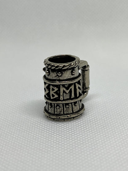 Brass Viking Beer Stein Lanyard Bead, EDC Paracord Bead.