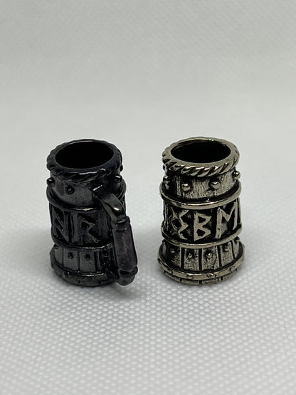 Brass Viking Beer Stein Lanyard Bead, EDC Paracord Bead.