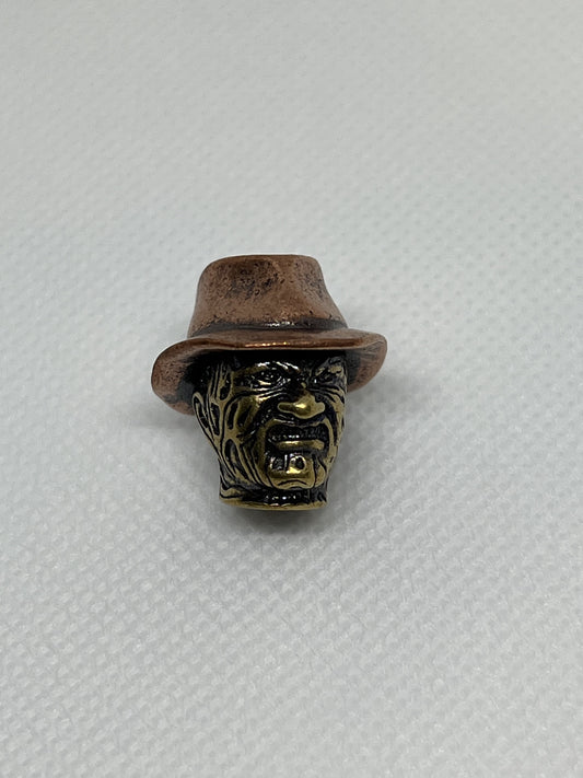 FREDDY - Brass/Copper Lanyard Bead, EDC Paracord Bead.