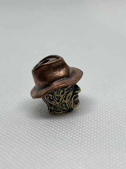 FREDDY - Brass/Copper Lanyard Bead, EDC Paracord Bead.