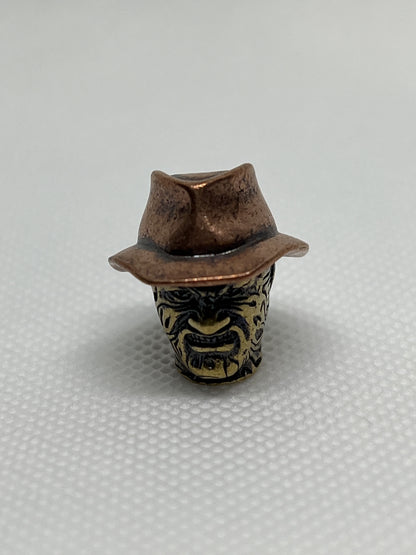 FREDDY - Brass/Copper Lanyard Bead, EDC Paracord Bead.