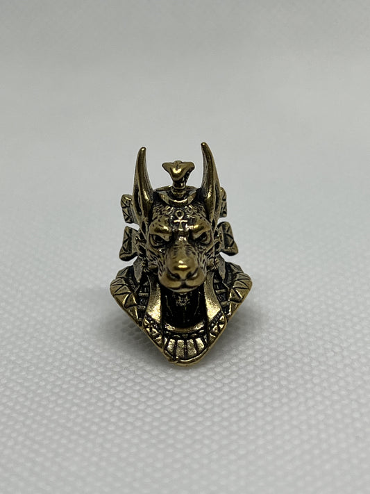 Egyptian Anubis Brass Lanyard Bead, EDC Paracord Bead.