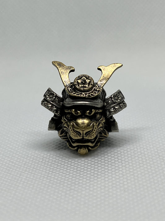 Samurai Tiger Brass Lanyard Bead, EDC Paracord Bead.