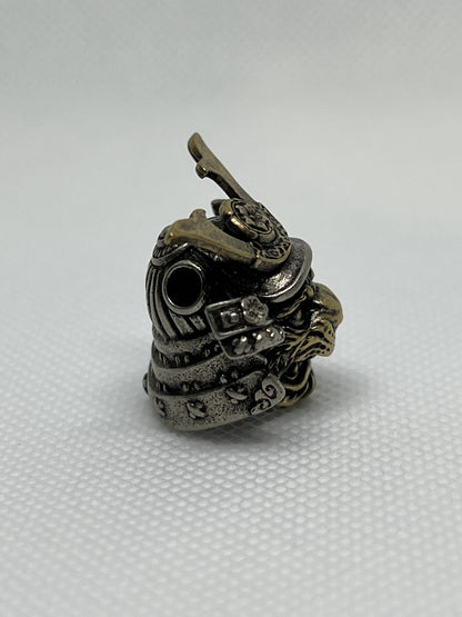 Samurai Tiger Brass Lanyard Bead, EDC Paracord Bead.